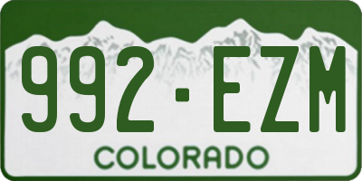 CO license plate 992EZM