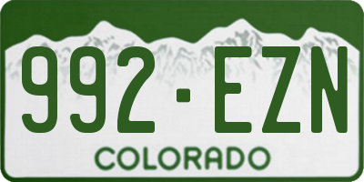 CO license plate 992EZN