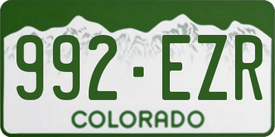 CO license plate 992EZR