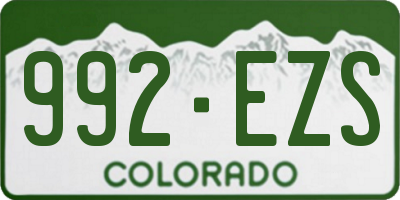 CO license plate 992EZS