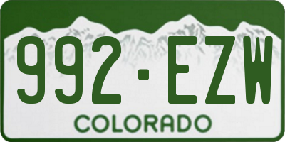 CO license plate 992EZW