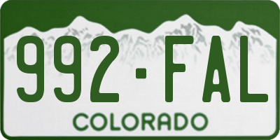 CO license plate 992FAL