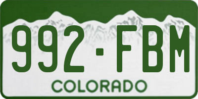 CO license plate 992FBM
