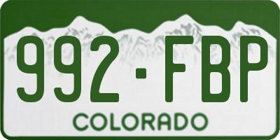 CO license plate 992FBP