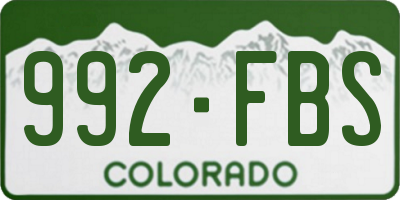 CO license plate 992FBS