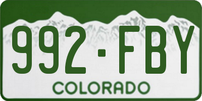 CO license plate 992FBY