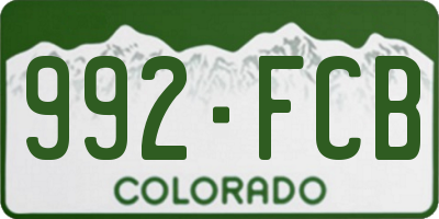 CO license plate 992FCB