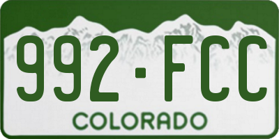 CO license plate 992FCC