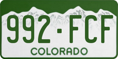 CO license plate 992FCF