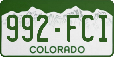 CO license plate 992FCI