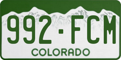 CO license plate 992FCM