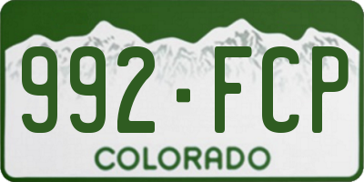 CO license plate 992FCP