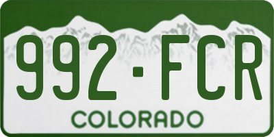 CO license plate 992FCR