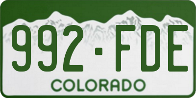 CO license plate 992FDE