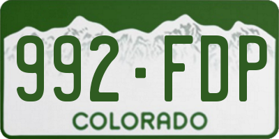 CO license plate 992FDP