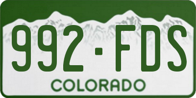 CO license plate 992FDS
