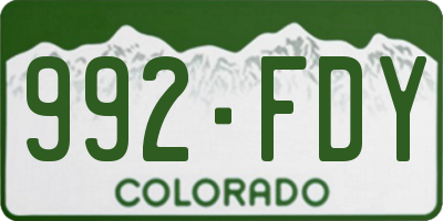 CO license plate 992FDY