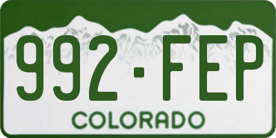 CO license plate 992FEP