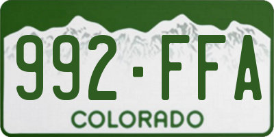 CO license plate 992FFA