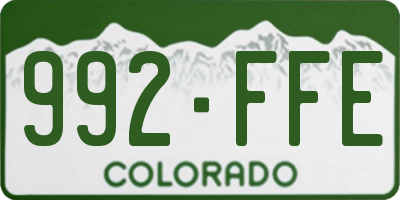 CO license plate 992FFE