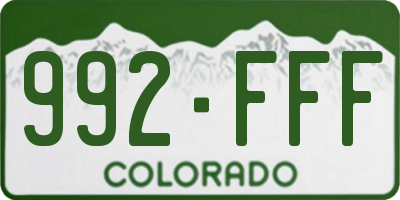 CO license plate 992FFF