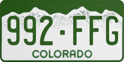 CO license plate 992FFG
