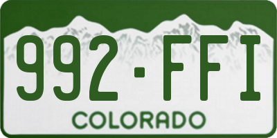 CO license plate 992FFI