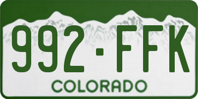 CO license plate 992FFK