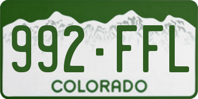 CO license plate 992FFL