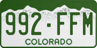 CO license plate 992FFM