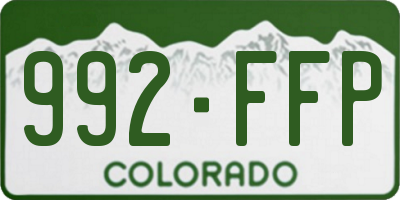 CO license plate 992FFP