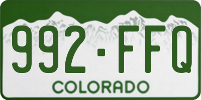 CO license plate 992FFQ