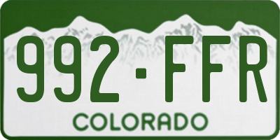 CO license plate 992FFR