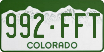CO license plate 992FFT