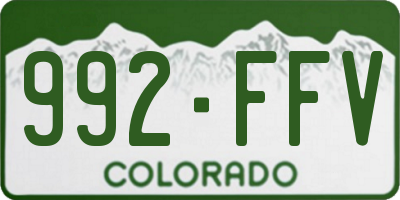 CO license plate 992FFV