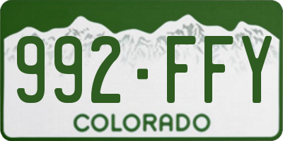 CO license plate 992FFY