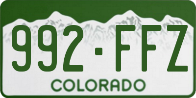 CO license plate 992FFZ