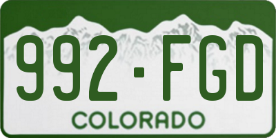 CO license plate 992FGD