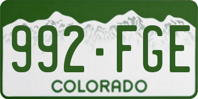 CO license plate 992FGE