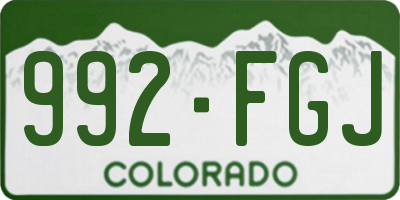 CO license plate 992FGJ
