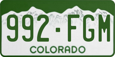 CO license plate 992FGM