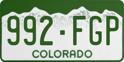 CO license plate 992FGP