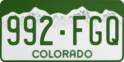 CO license plate 992FGQ