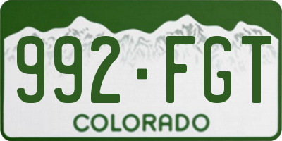 CO license plate 992FGT