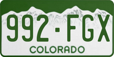 CO license plate 992FGX