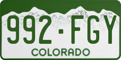 CO license plate 992FGY