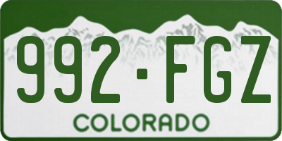 CO license plate 992FGZ