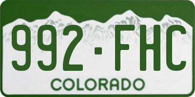 CO license plate 992FHC