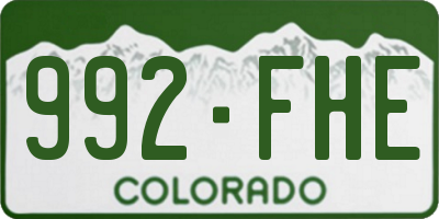 CO license plate 992FHE