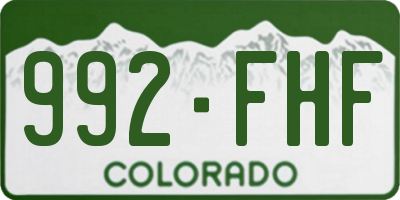 CO license plate 992FHF
